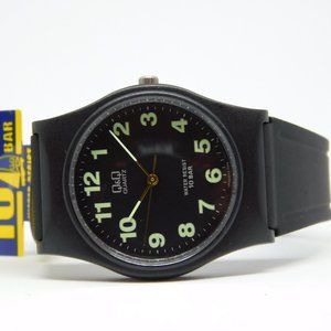 Q&Q Black Tone WR 100M Quartz Analog Women's Watch New Battery